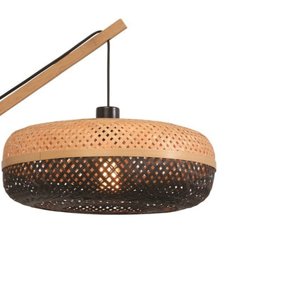 Palawan Bamboo Wall Light Black and Natural 40x15 cm