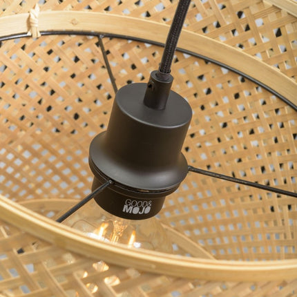 Lampadaire Bhutan Bambou Noir et Naturel 176 cm