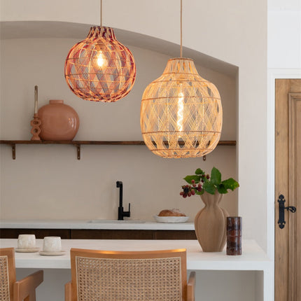 Suspension Mendoza Bambou Naturel et Brun 35 cm