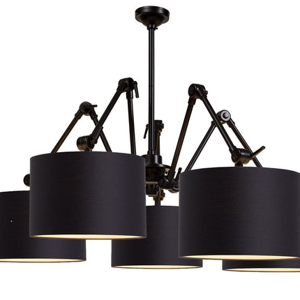 Suspension Amsterdam 5 Bras Tissu Noir 195 cm