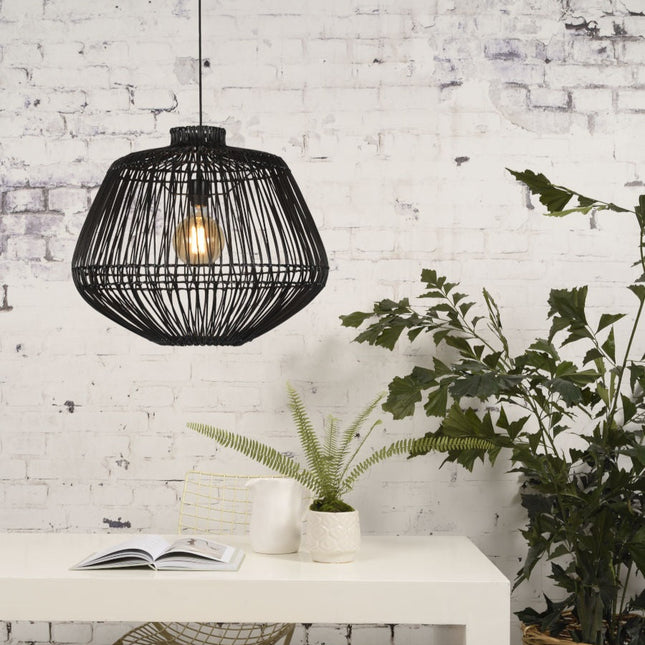 Suspension Madagascar Rotin Noir Ø60 cm