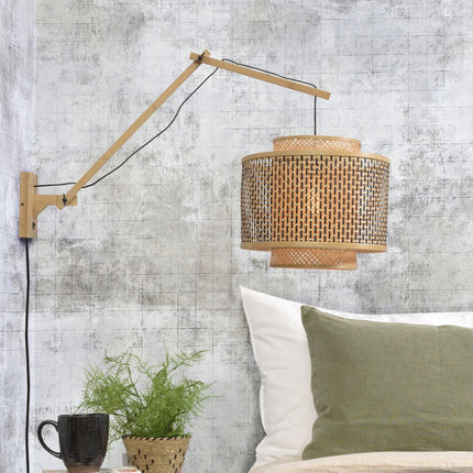 Bhutan Bamboo Wall Sconce Black and Natural