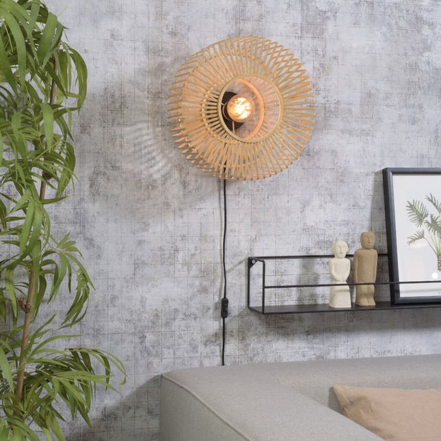 Bromo Natural Bamboo Wall Light 40x18 cm
