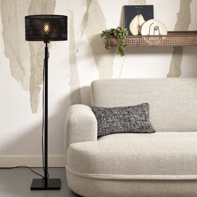 Java Straight Bambus Stehleuchte Schwarz 128 cm
