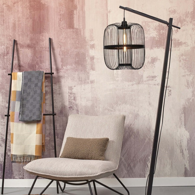 Lampadaire Hokkaido Bambou Noir 176 cm