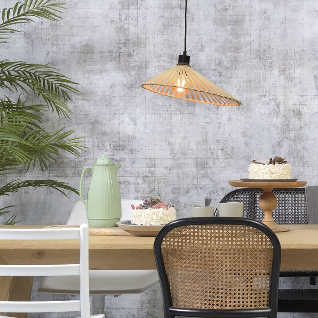 Suspension Bromo Bambou et Fer Naturel Ø40 cm