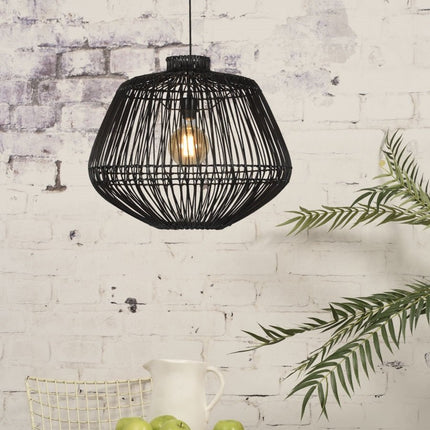 Suspension Madagascar Rotin Noir Ø60 cm