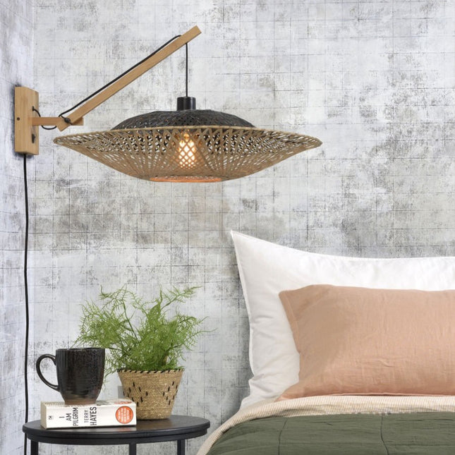 Kalimantan Bamboo Wall Light Black and Natural 60x15 cm