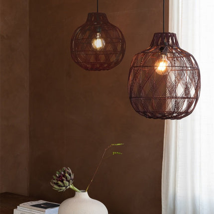 Suspension Mendoza Bambou Bordeaux 35 cm