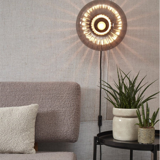 Applique Murale Brussels Verre Rond Anthracite