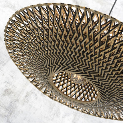 Bali Stehlampe aus natürlichem und schwarzem Bambus
