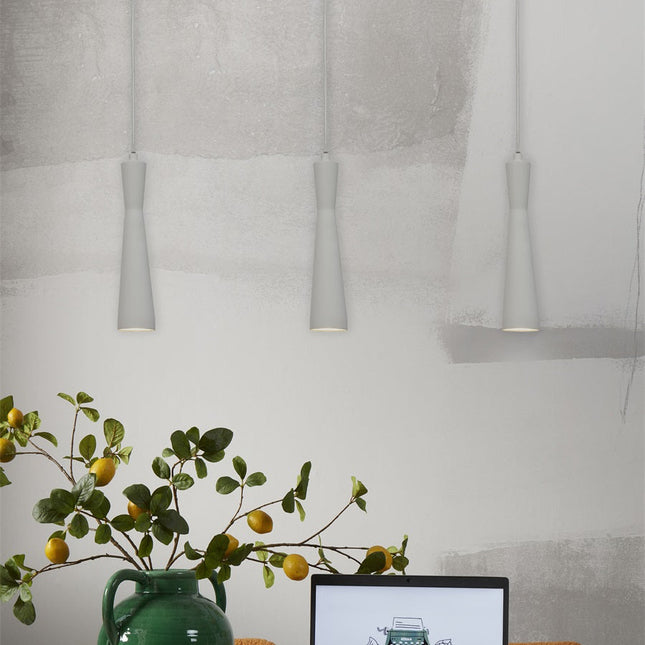 Suspension Cylindrique Bordeaux Gris Clair GU10