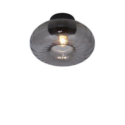 Plafonnier Brussels Verre Rond Anthracite 28 cm