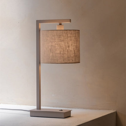 Boston Sand und Light Leinen Tischlampe