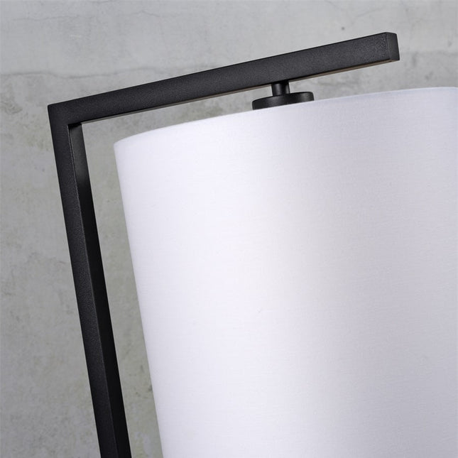 Lampadaire Boston Fer et Coton Noir 160 cm