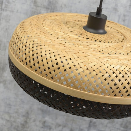 Palawan Bamboo Wall Light Black and Natural 40x15 cm