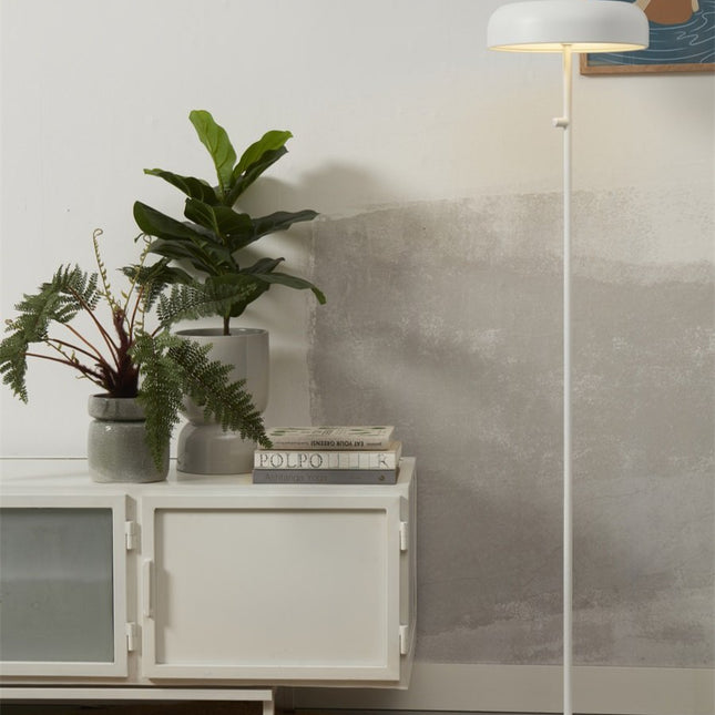 Porto Stehlampe aus weißem Eisen, 145 cm