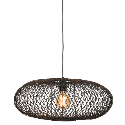 Cango Ellipse Bambus Schwarz Pendelleuchte L