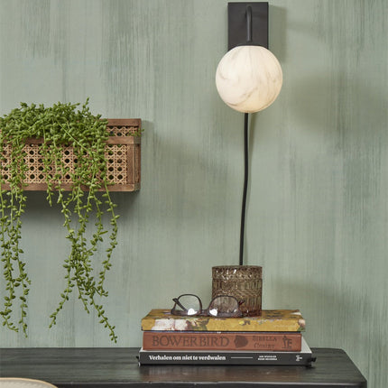 Applique Murale Carrara Globe Marbre et Noir