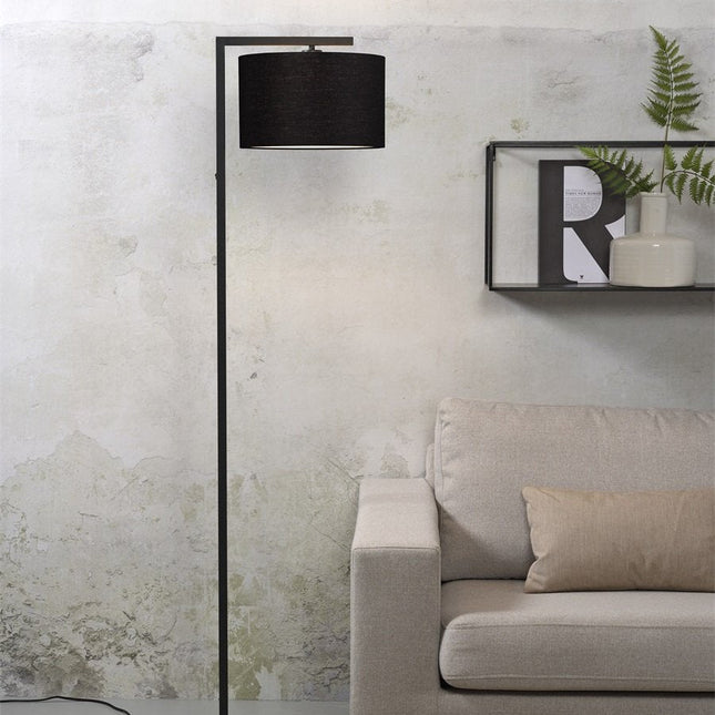 Lampadaire Boston Fer et Coton Noir 160 cm