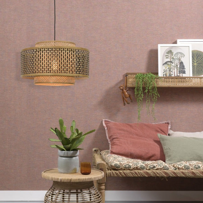 Suspension Bromo Bambou et Fer Naturel Ø60 cm