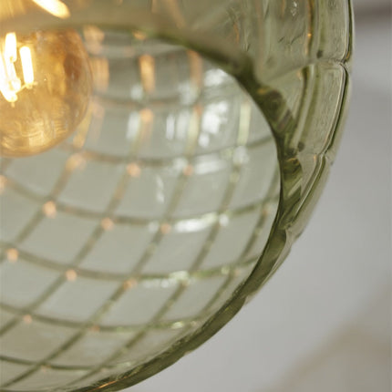 Pendelleuchte „Venice Globe“ aus grünem und goldenem Glas