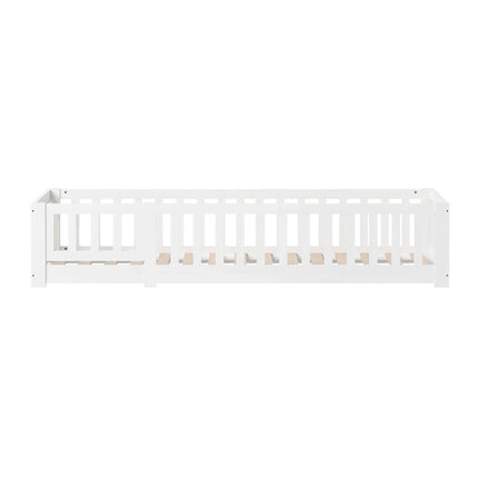 Montessori-Einzelbett 90x200 – Massivholz mit Schutzgitter