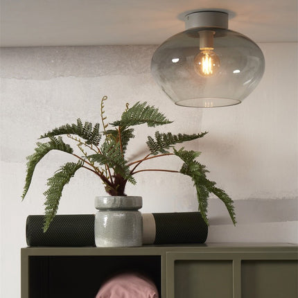 Plafonnier Bologna Verre Gris Clair 35 cm