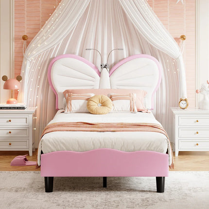 Single bed 90x200 – Pink LED butterfly design