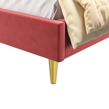 Double bed 140x200 – Petal design in pink velvet