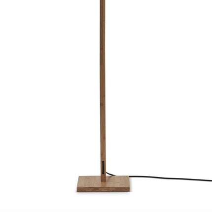 Lampadaire Java Droit Bambou Naturel et Noir 128 cm