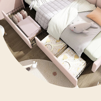 Single bed 90x200 – Bed with storage and padded backrest