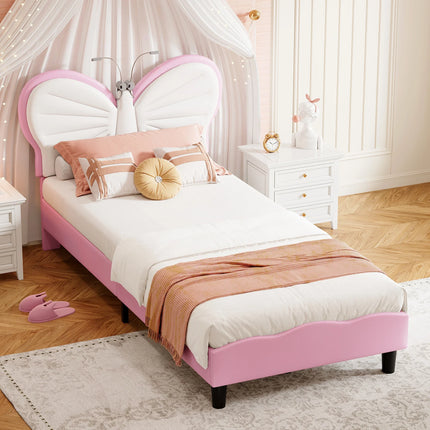 Single bed 90x200 – Pink LED butterfly design