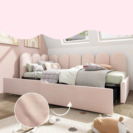 Single bed 90x200 – Bed with storage and padded backrest