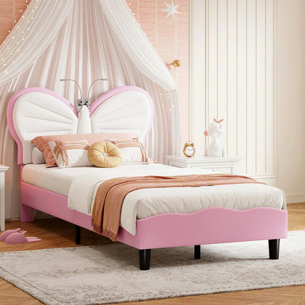 Single bed 90x200 – Pink LED butterfly design