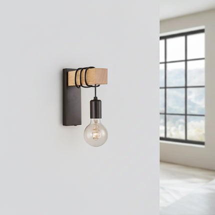 Lámpara de pared de madera industrial minimalista