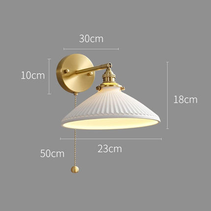 Applique cuivre & cône céramique rainuré