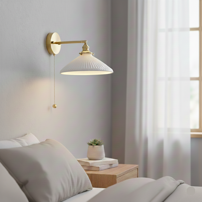 Applique cuivre & cône céramique rainuré