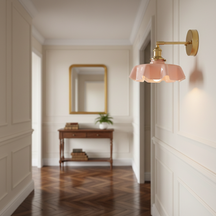 Applique murale nordique en verre coloré et laiton