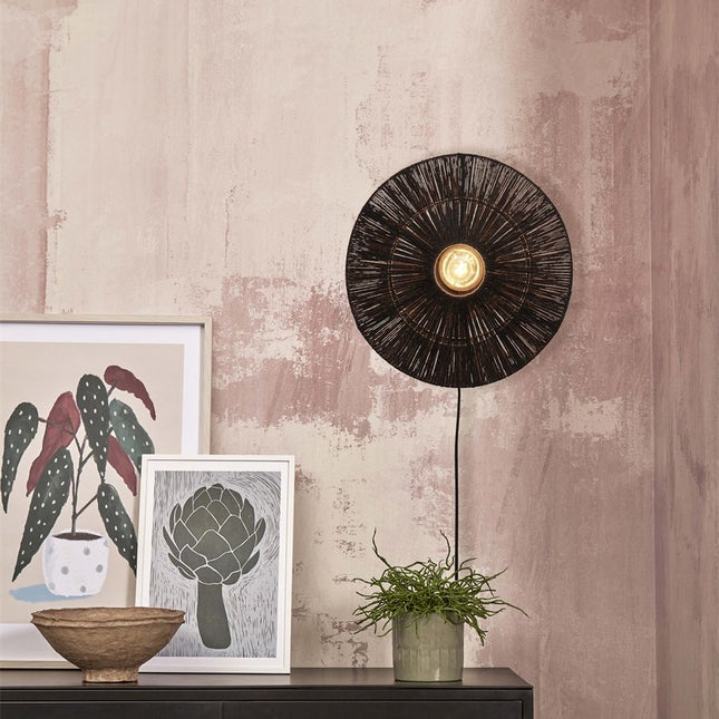 Iguazu Jute Black Wall Light 40 cm