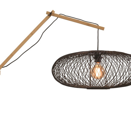Cango Bamboo Wall Light Black and Natural 60x25 cm L
