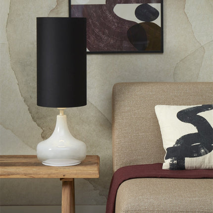 Reykjavik Tischlampe, weißes und schwarzes Glas, 45 cm