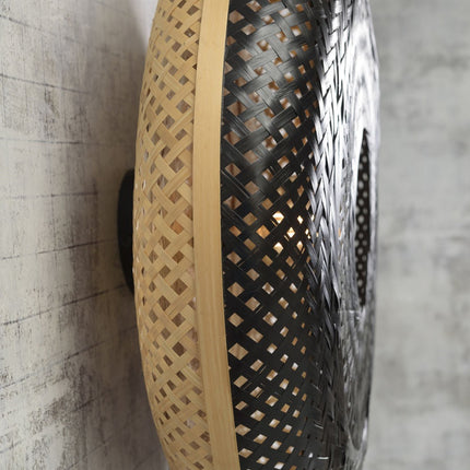 Palawan Bamboo Wall Light Black and Natural 40x15 cm S