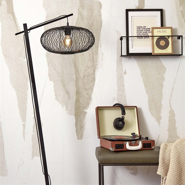 Cango Bambus Stehleuchte Schwarz 150 cm