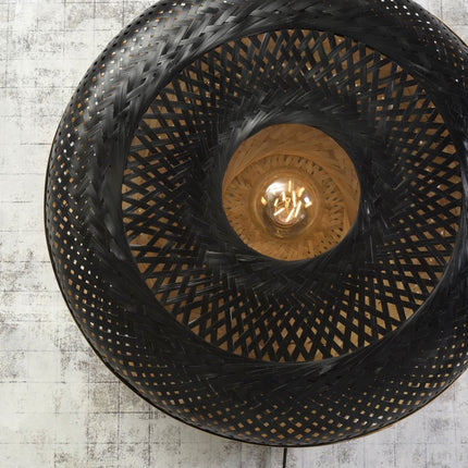 Palawan Bamboo Wall Light Black and Natural 40x15 cm S