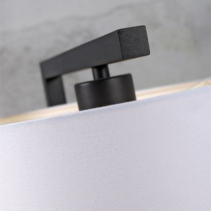 Lampadaire Boston Fer et Coton Noir 160 cm