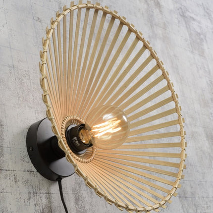 Bromo Natural Bamboo Wall Light 40 cm