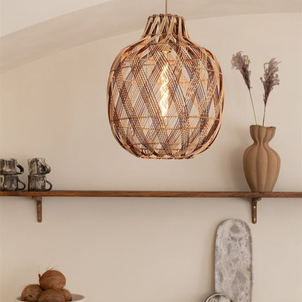 Suspension Mendoza Bambou Naturel et Brun 40 cm