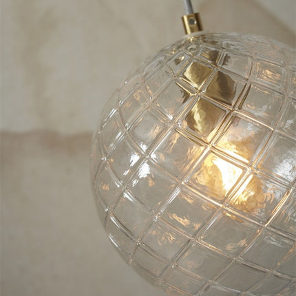Suspension Venice Globe Verre Transparent & Doré 22 cm