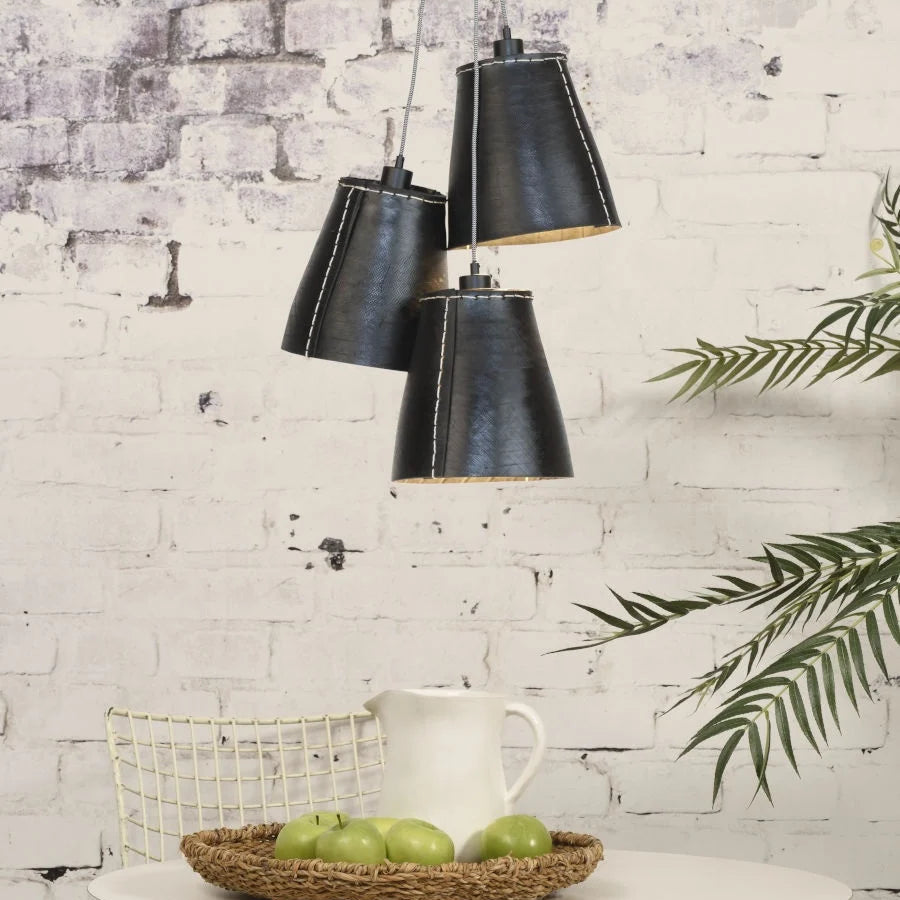 Suspension Amazon Trois Abat-Jours Noir – Taille L